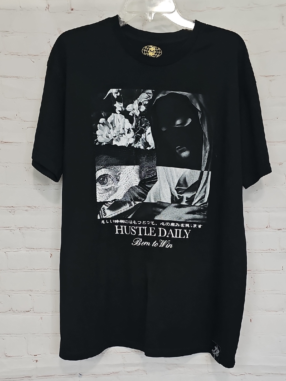 Hustle Daily 'Born to Win' Graphic Tee - Black